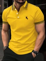 ⁦بولو رجالي رياضي مخطط 3D⁩ - الصورة ⁦2⁩