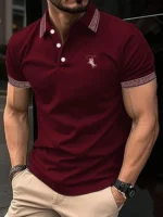 ⁦بولو رجالي رياضي مخطط 3D⁩ - الصورة ⁦4⁩