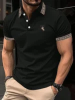 ⁦بولو رجالي رياضي مخطط 3D⁩ - الصورة ⁦3⁩